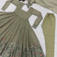 Sage Floral Sequin Anarkali