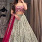Sage Pink Mirror Work Lehenga