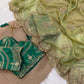 Sage Sequin Embroidered Chiffon Saree