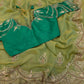 Sage Sequin Embroidered Chiffon Saree
