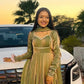 Sage Shimmer Flared Gown