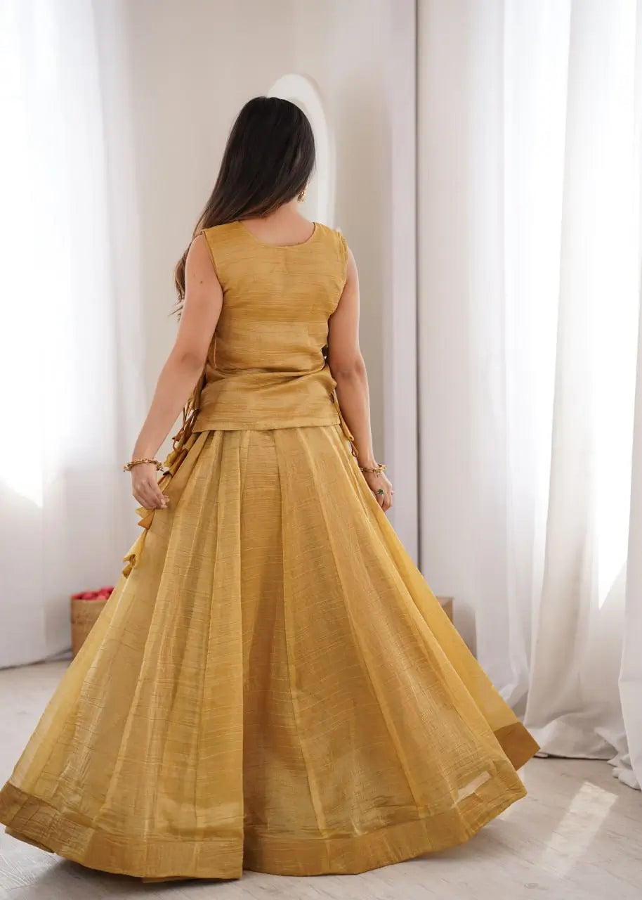 Salsa Crush Embroidered Koti Lehenga Set