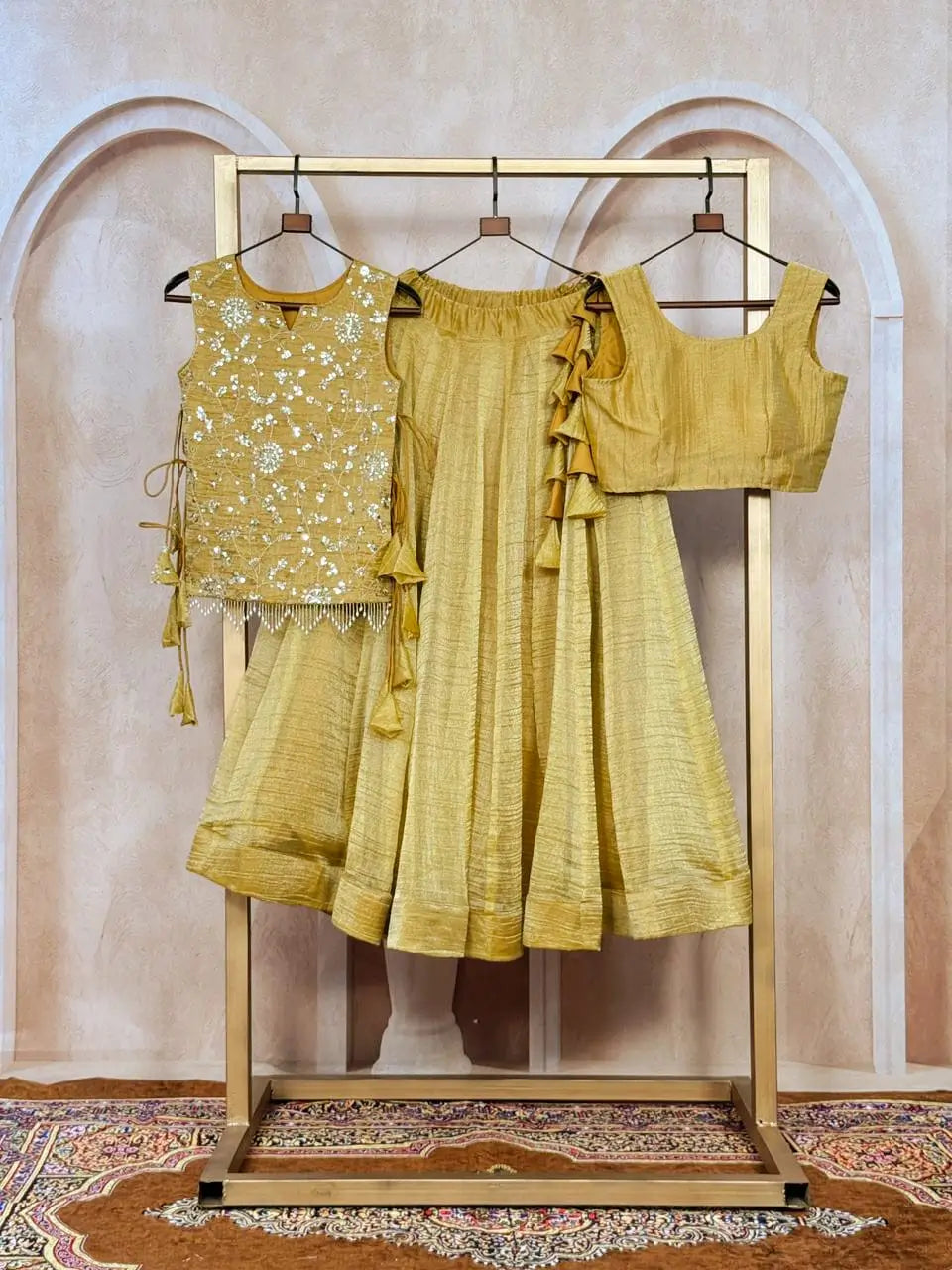 Salsa Crush Embroidered Koti Lehenga Set