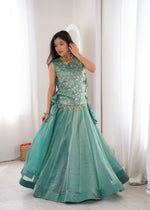 Salsa Crush Embroidered Koti Lehenga Set