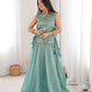 Salsa Crush Embroidered Koti Lehenga Set