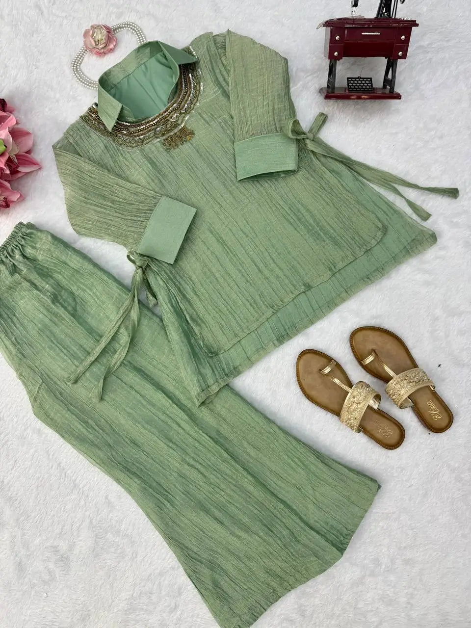 Salsa Crushed Layered Co-ord Set