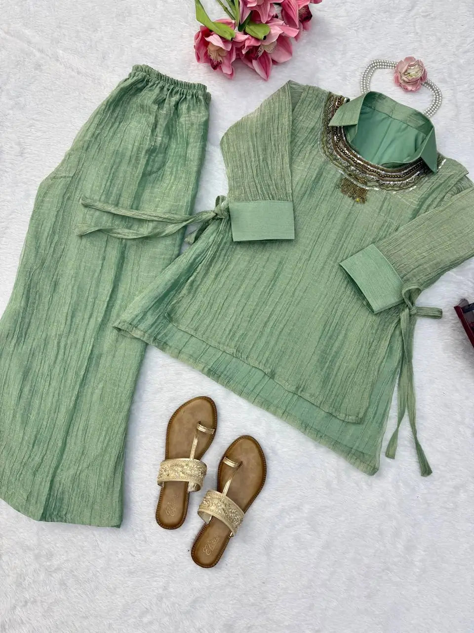 Salsa Crushed Layered Co-ord Set