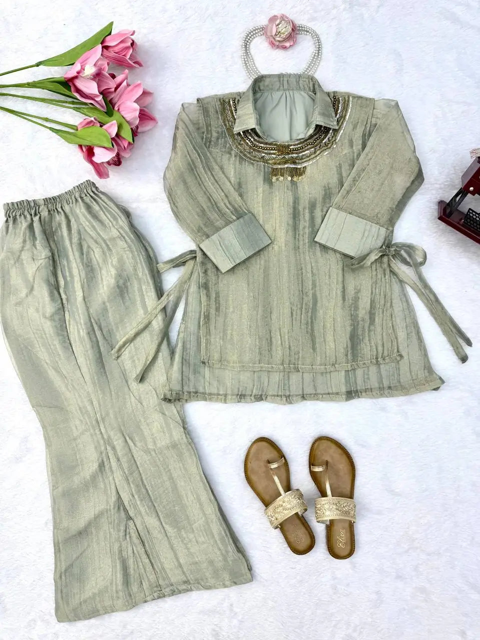 Salsa Crushed Layered Co-ord Set