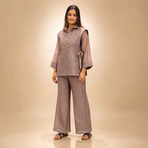 Salsa Crushed Layered Stitched Co-ord Set