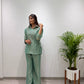 Salsa Crushed Layered Stitched Co-ord Set