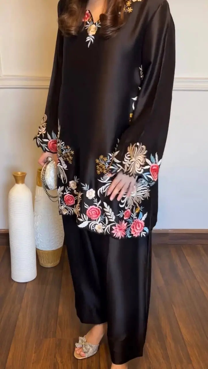 Sapphire Lotus American Silk Farshi Set