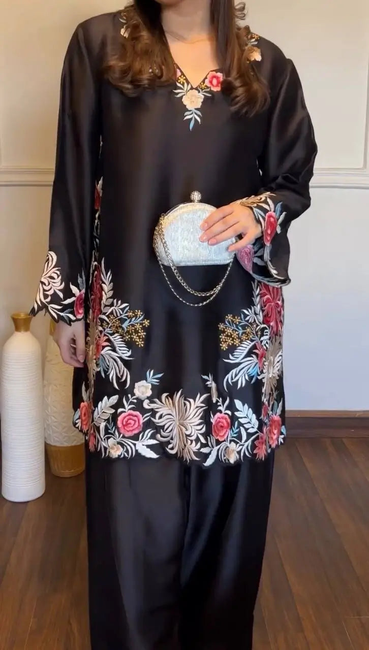 Sapphire Lotus American Silk Farshi Set