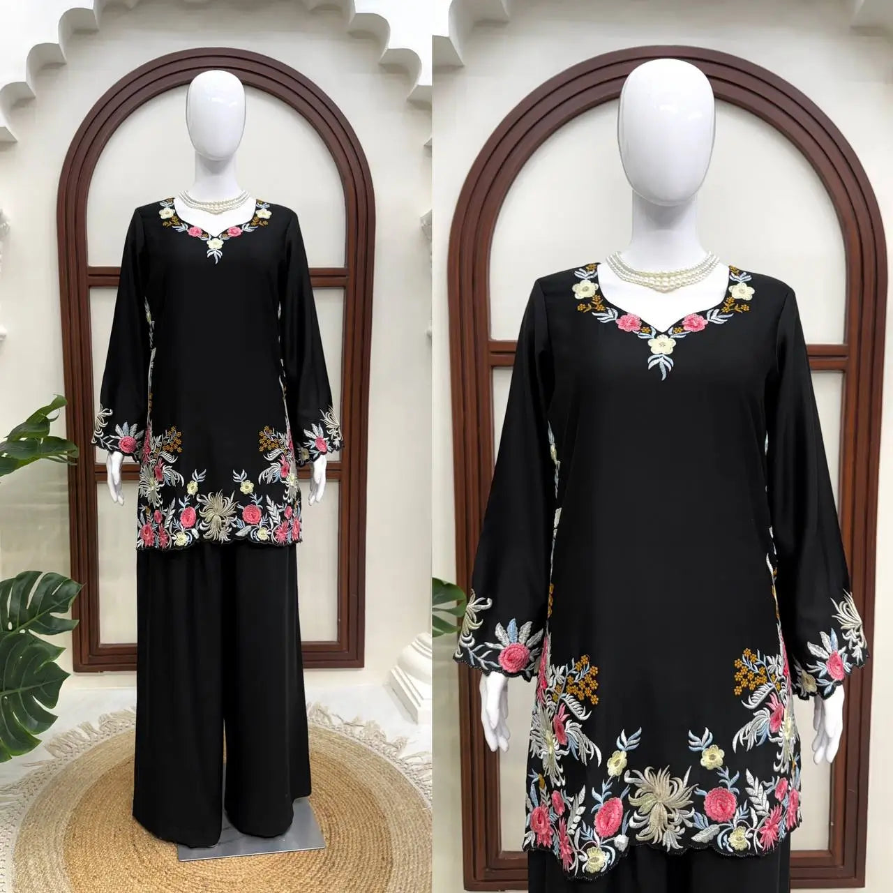 Sapphire Lotus American Silk Farshi Set