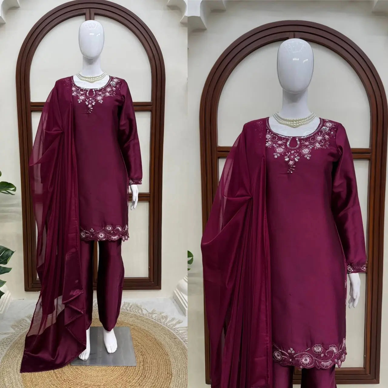 Sapphire Lotus American Silk Farshi Set