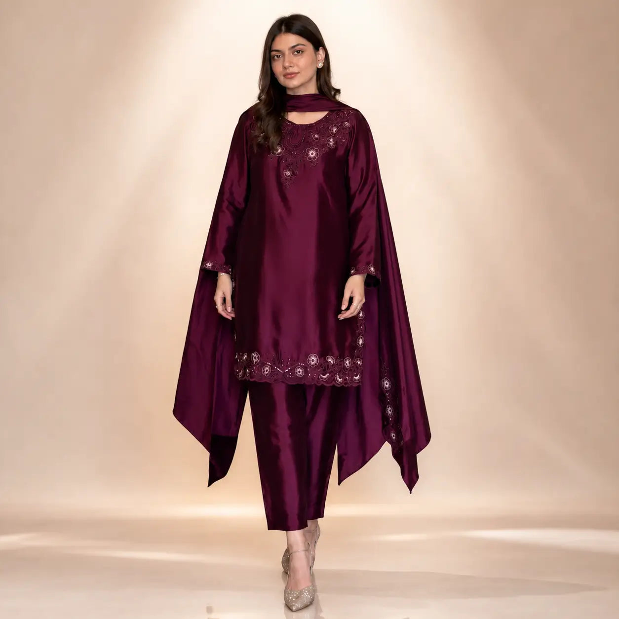 Sapphire Lotus American Silk Farshi Set