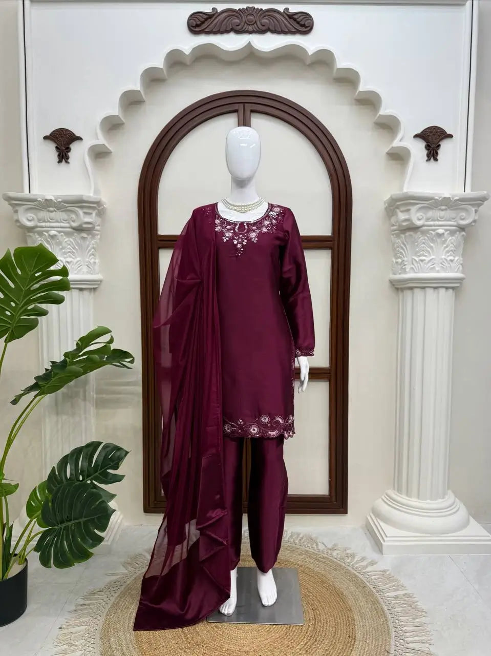 Sapphire Lotus American Silk Farshi Set