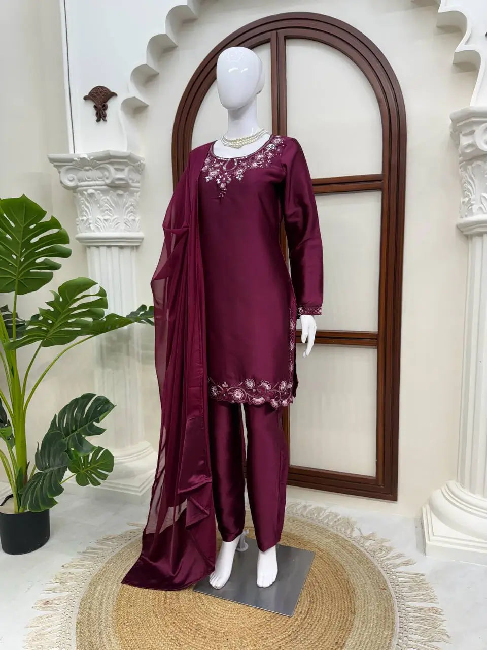 Sapphire Lotus American Silk Farshi Set