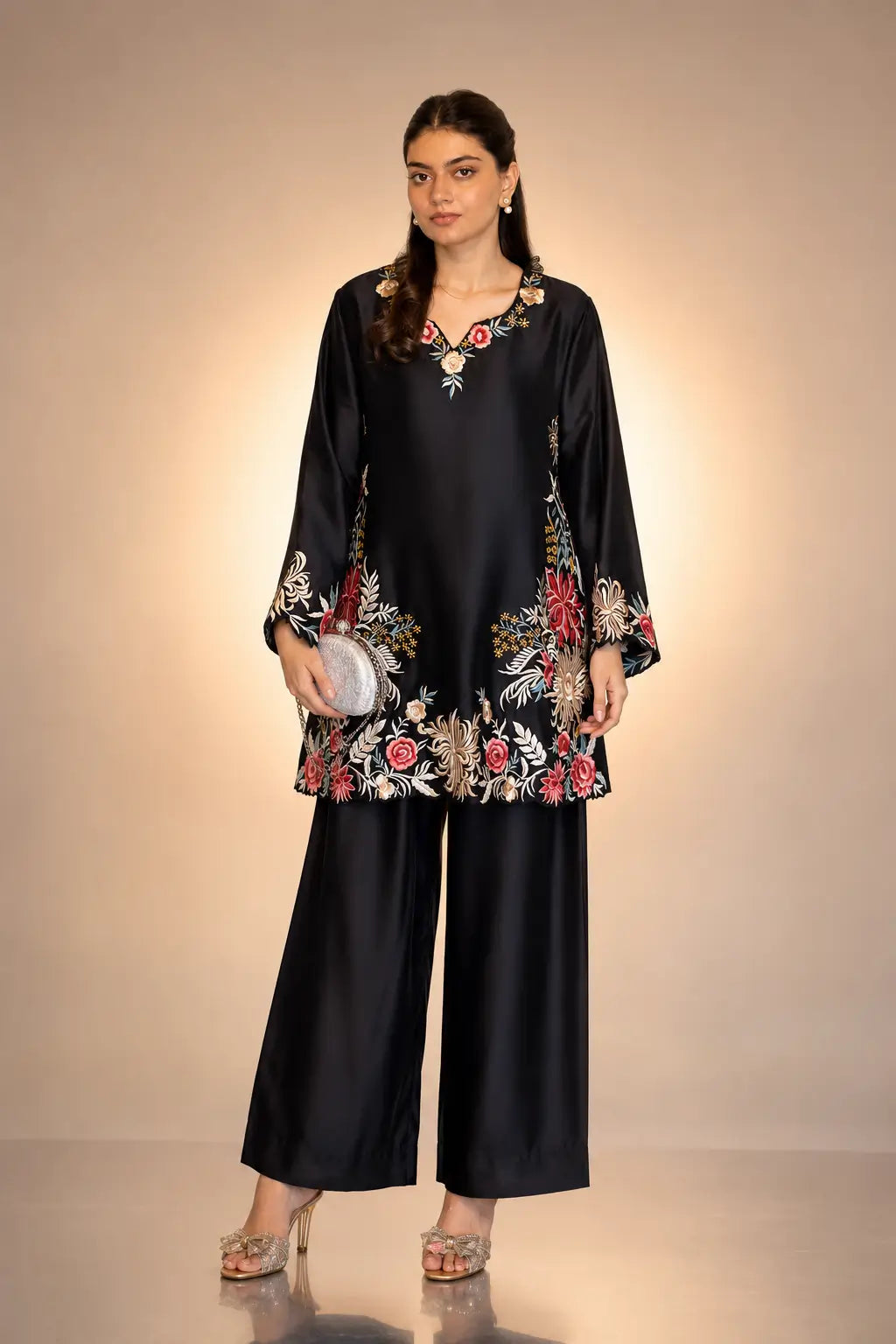 Sapphire Lotus American Silk Farshi Set