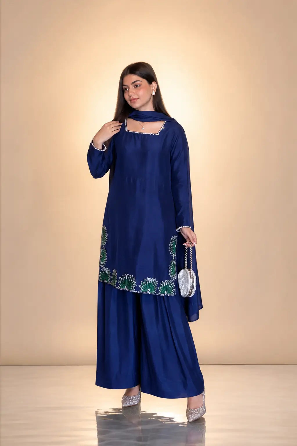 Sapphire Lotus American Silk Farshi Set
