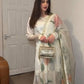 Satin Silk Palazzo Suit Set with Organza Dupatta