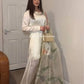 Satin Silk Palazzo Suit Set with Organza Dupatta