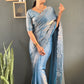 Scalloped Swarovski Silk Saree