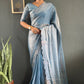 Scalloped Swarovski Silk Saree