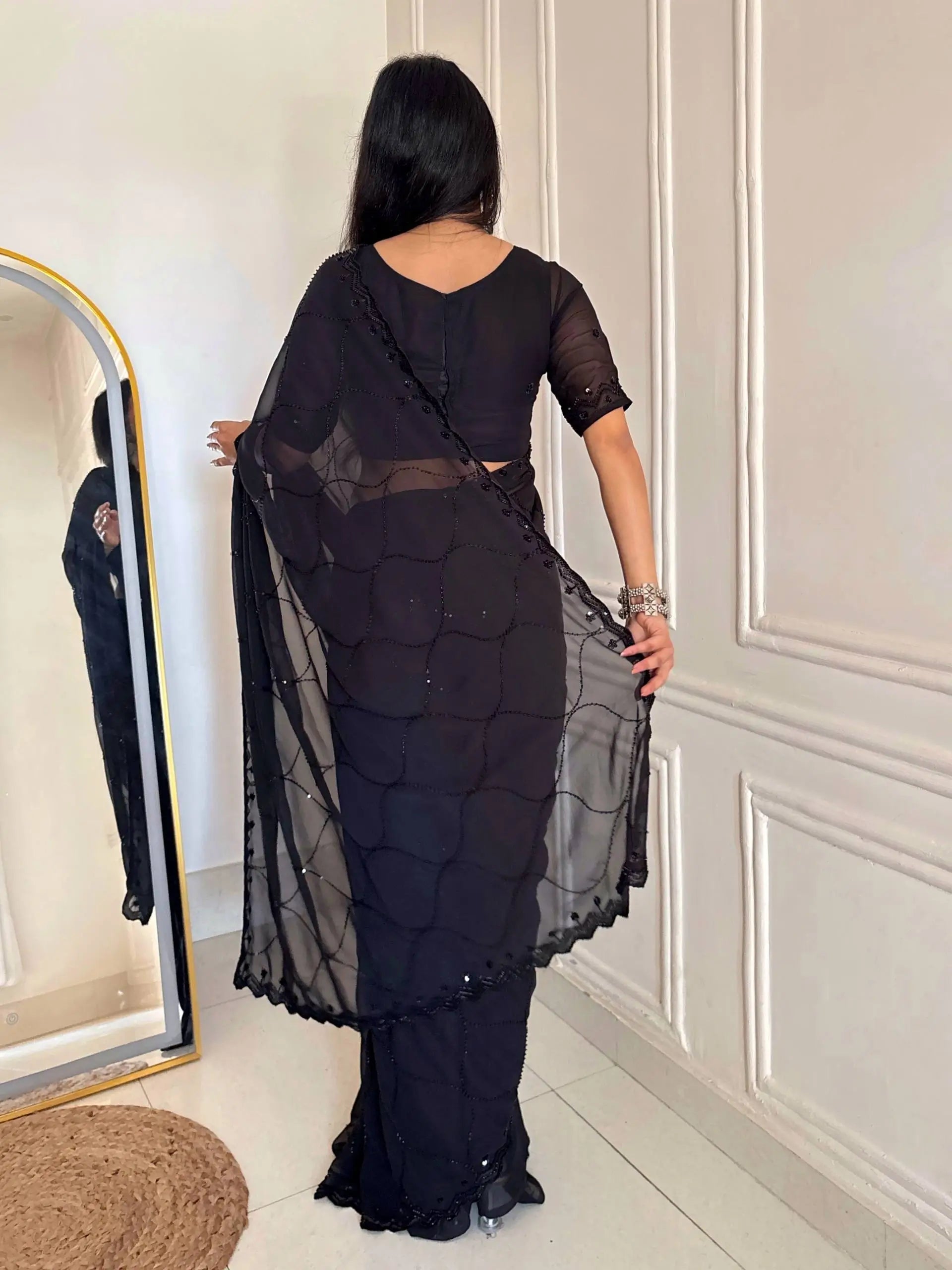Scarlet Grace Embellished Saree for Festive and Party Wear