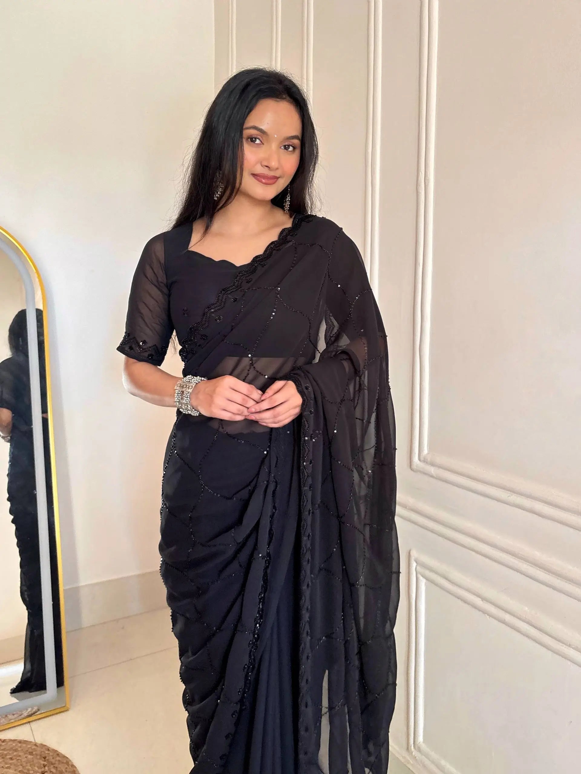 Scarlet Grace Embellished Saree for Festive and Party Wear