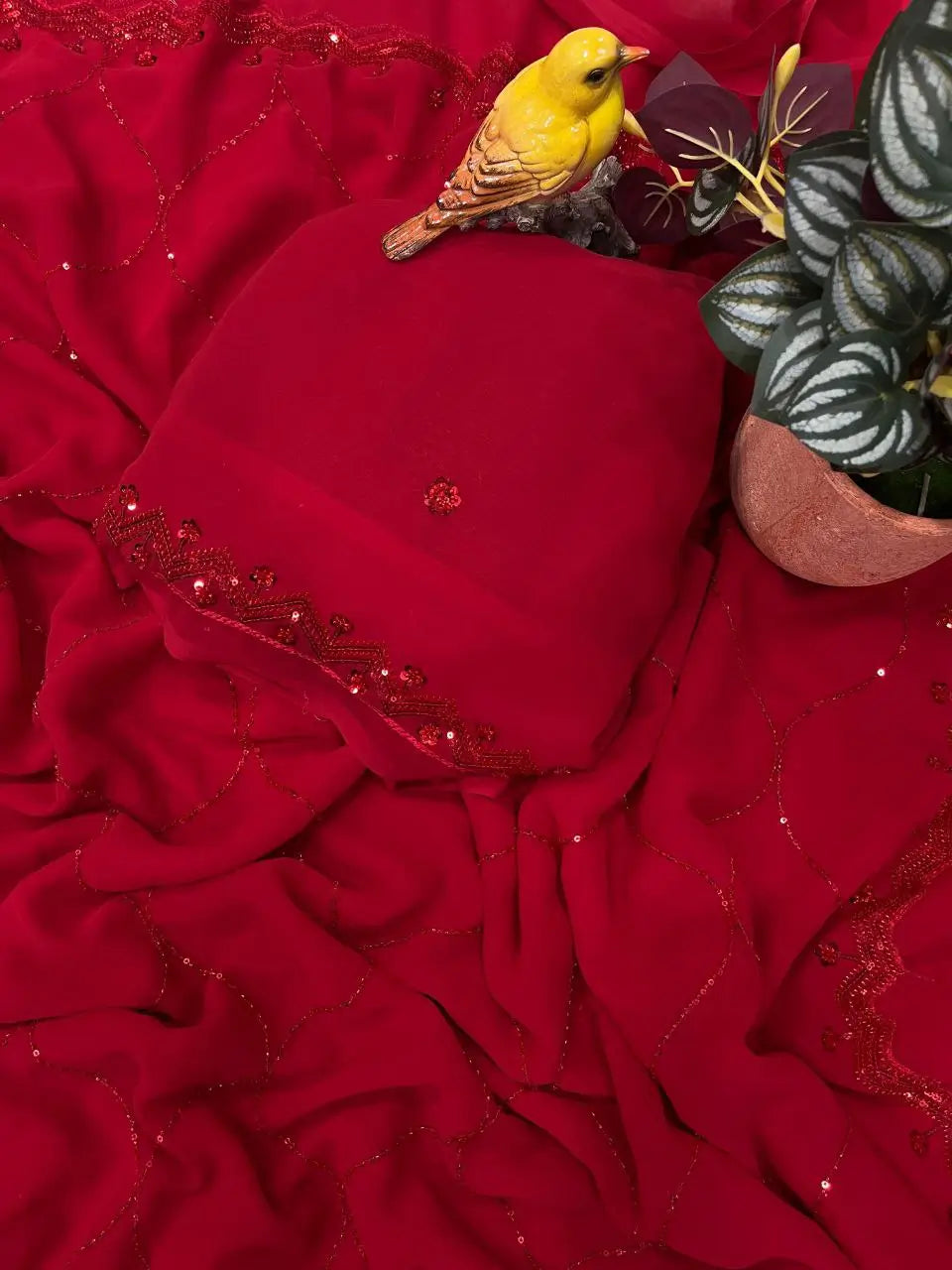 Scarlet Grace Embellished Saree for Festive and Party Wear