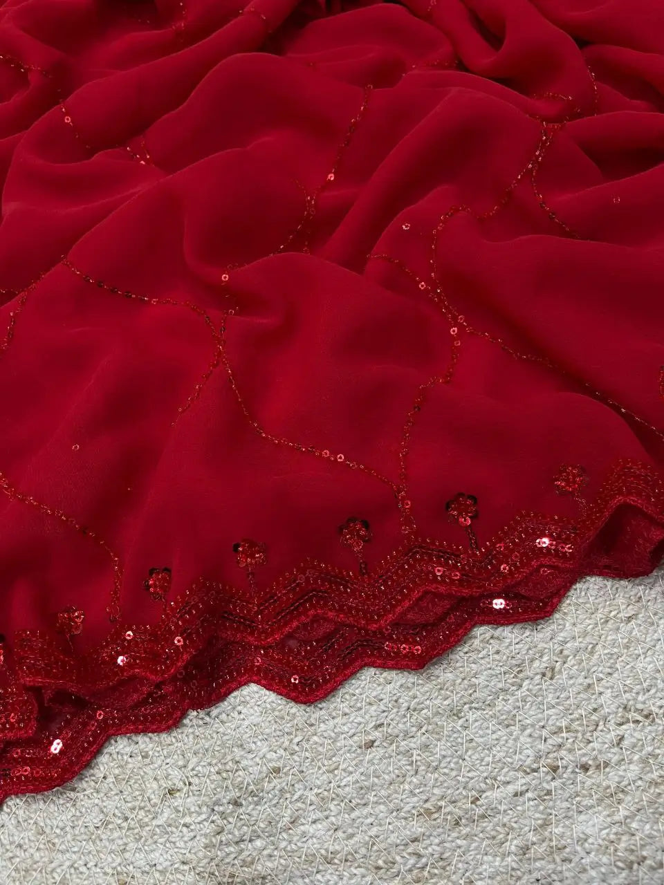 Scarlet Grace Embellished Saree for Festive and Party Wear
