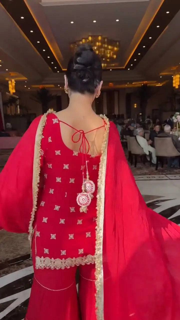 Scarlet Grace Faux Georgette Sequin Sharara Set