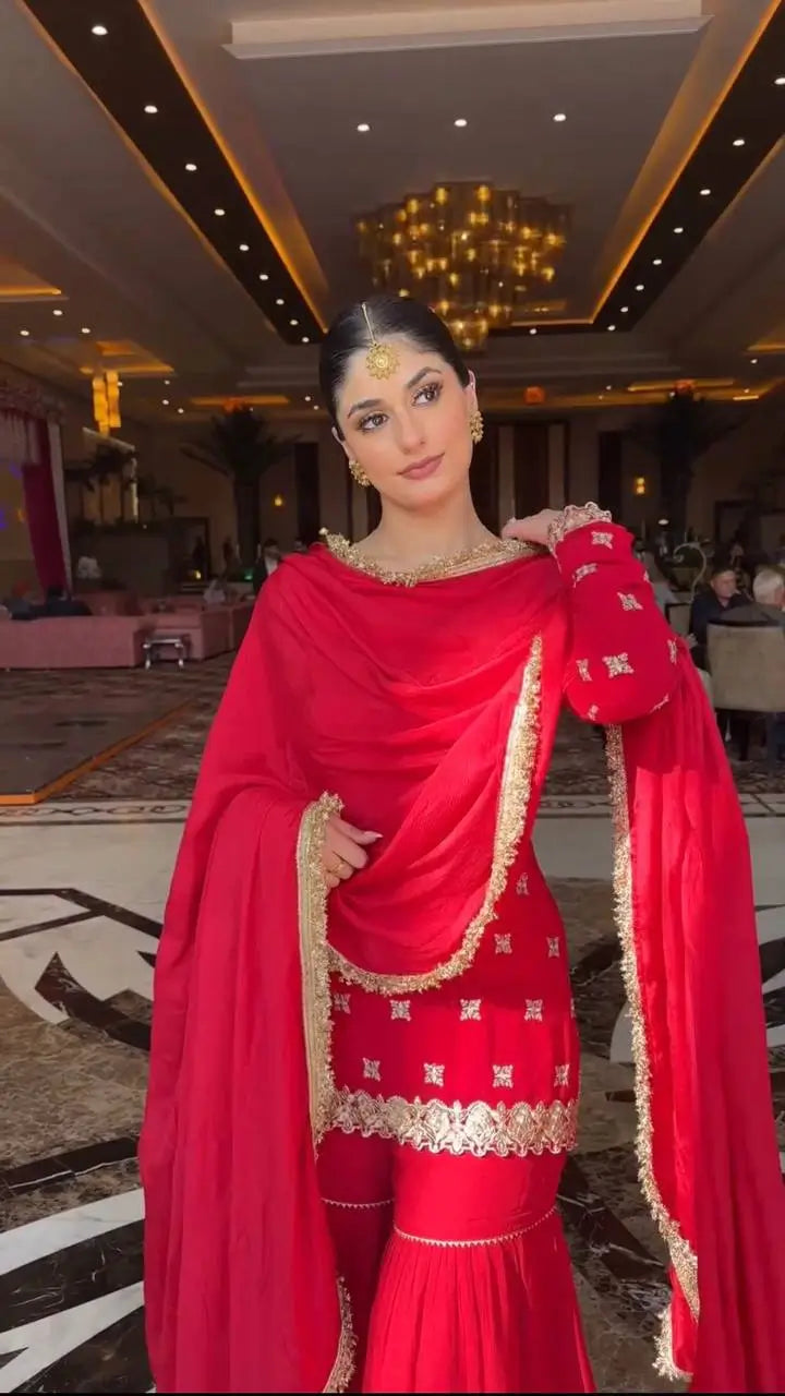 Scarlet Grace Faux Georgette Sequin Sharara Set