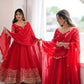Scarlet Sequin Embroidered Anarkali Set