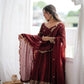Scarlet Sequin Embroidered Anarkali Set