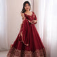 Scarlet Sequin Embroidered Anarkali Set