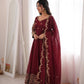 Scarlet Sequin Embroidered Anarkali Set
