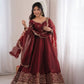 Scarlet Sequin Embroidered Anarkali Set