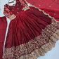 Scarlet Sequin Embroidered Anarkali Set