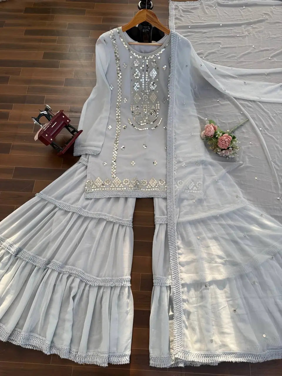 Scarlet Sequin Sharara Set