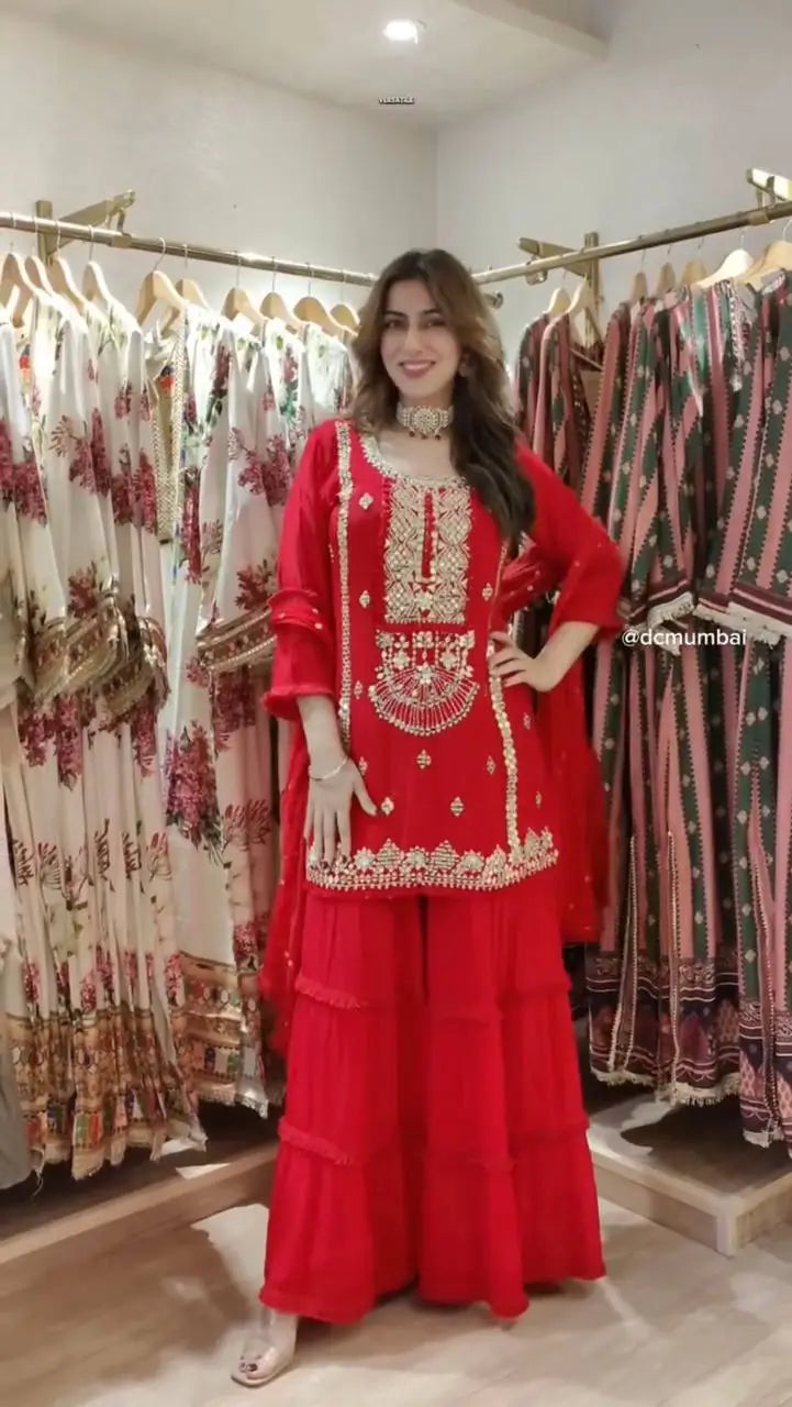 Scarlet Sequin Sharara Set