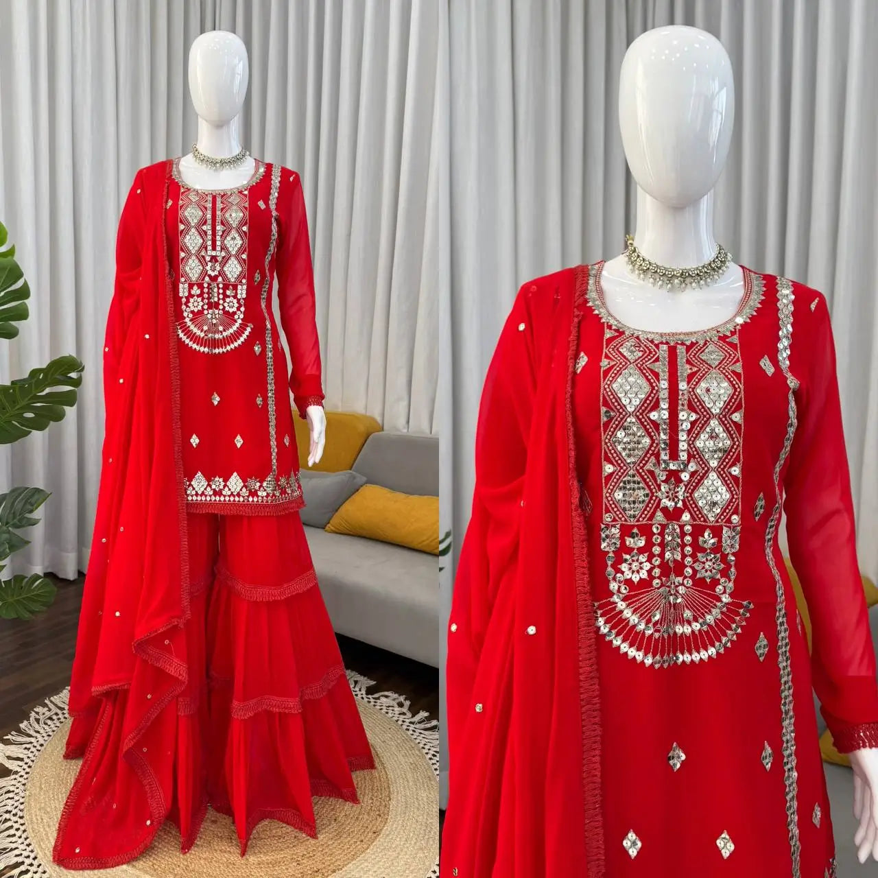 Scarlet Sequin Sharara Set