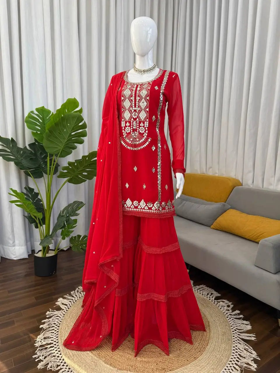 Scarlet Sequin Sharara Set