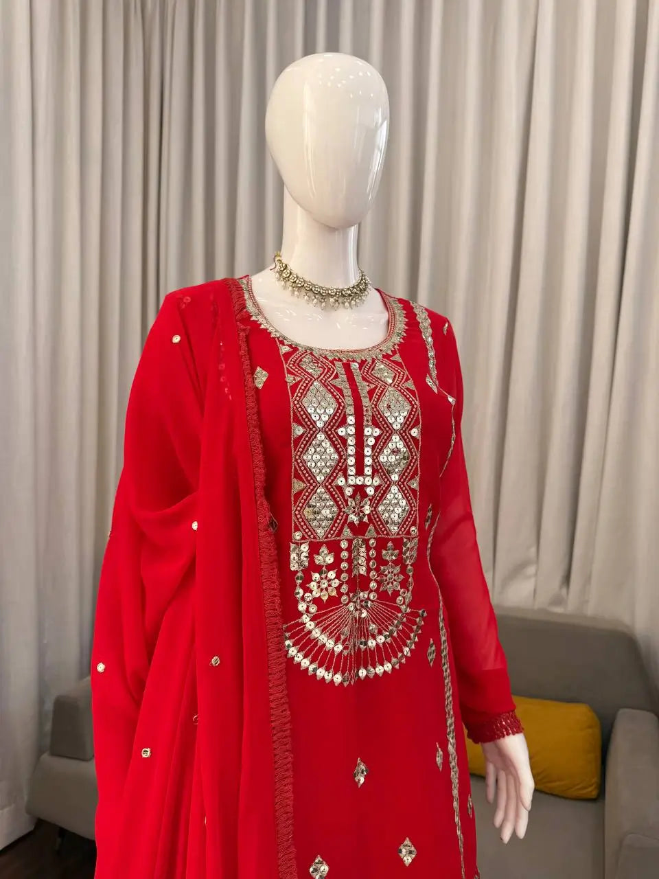 Scarlet Sequin Sharara Set