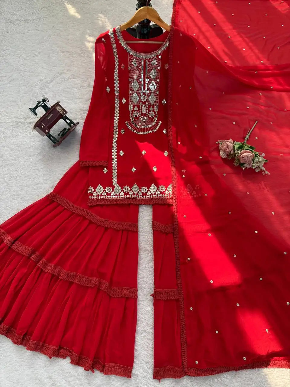 Scarlet Sequin Sharara Set