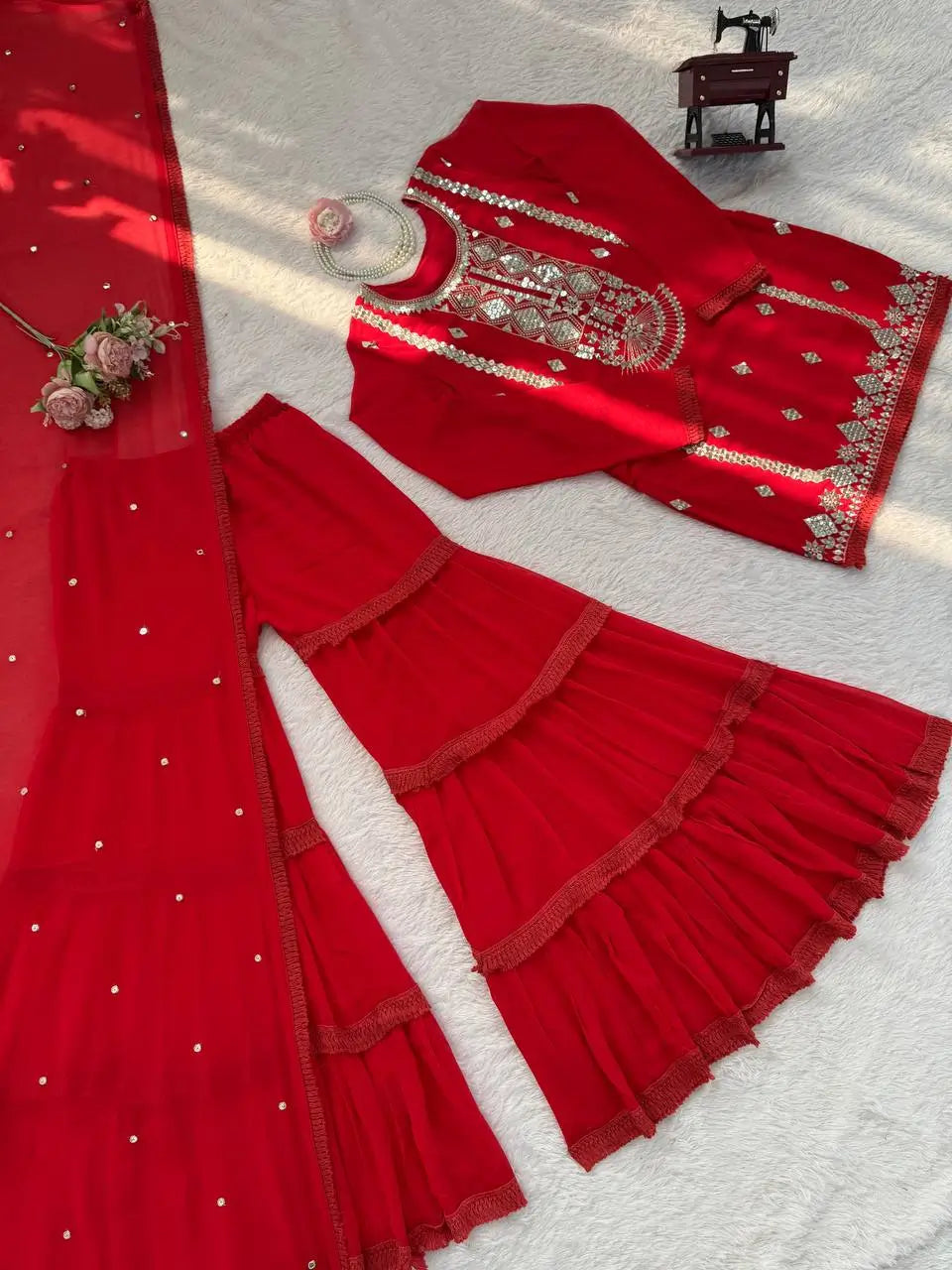 Scarlet Sequin Sharara Set
