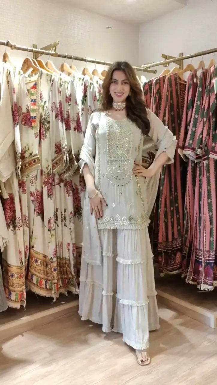 Scarlet Sequin Sharara Set