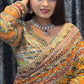 Designer Chinnon Silk Saree with Mirror Work for Festive and Wedding Wear