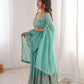 Sea Green Sequin Anarkali Set