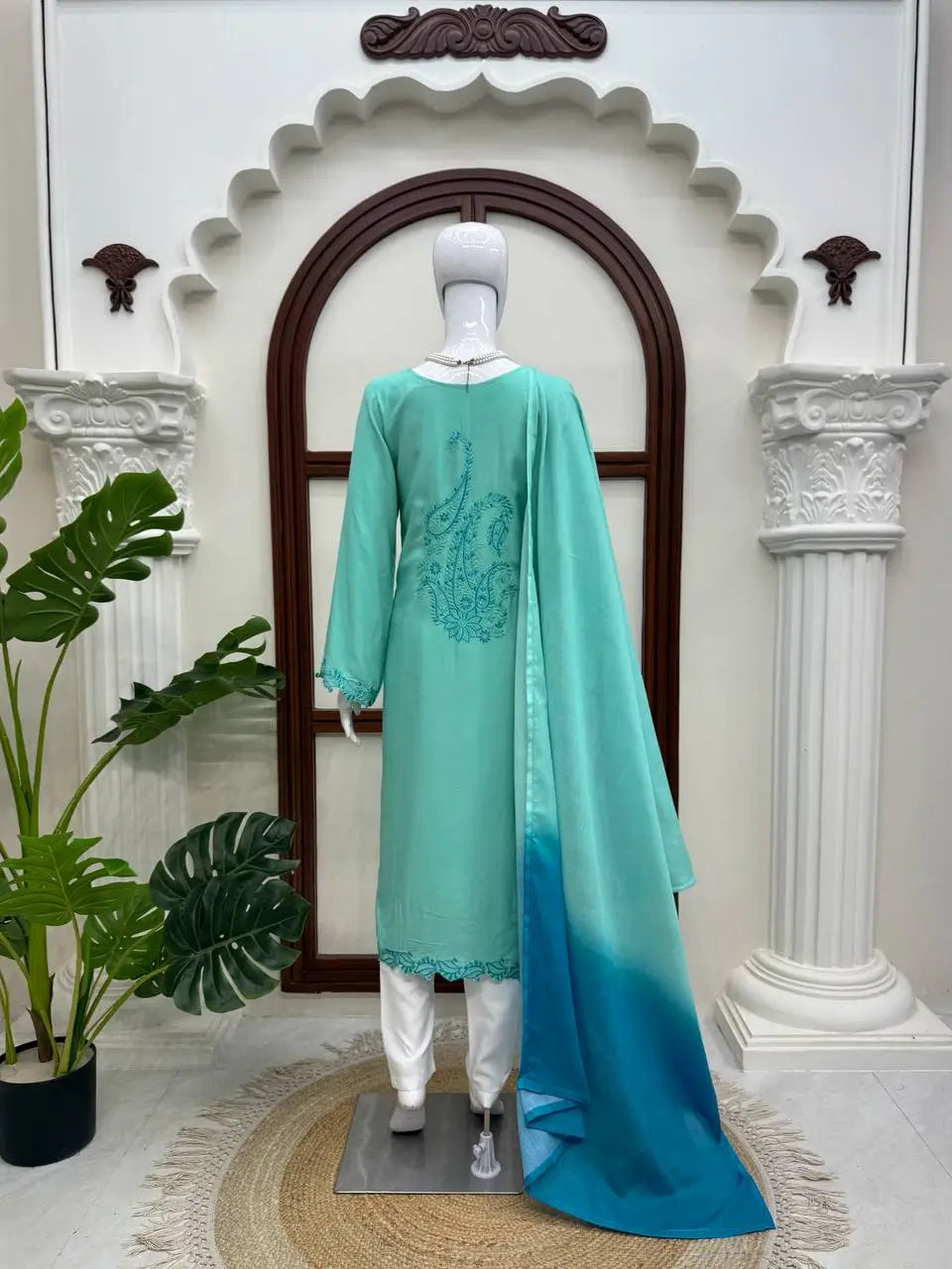 Sea Green Threadwork Suit